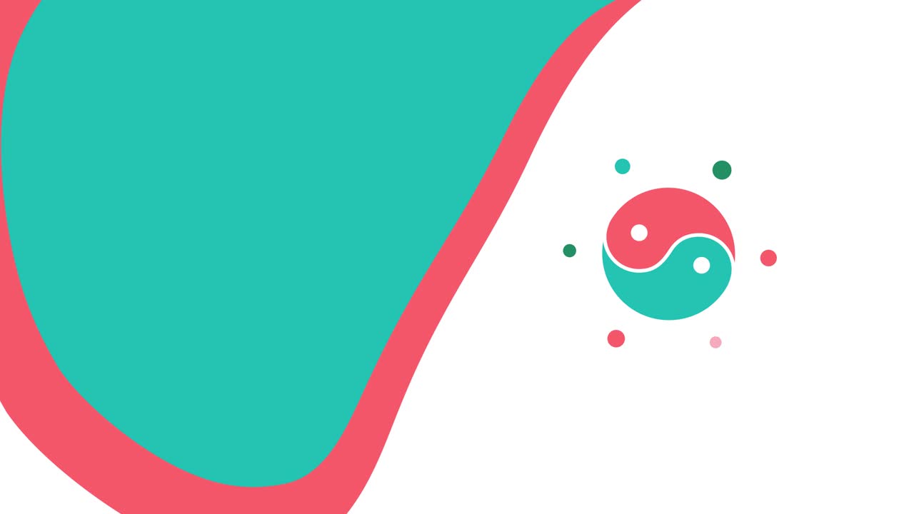 평평한 스타일의 영 영 기호의 4k 비디오