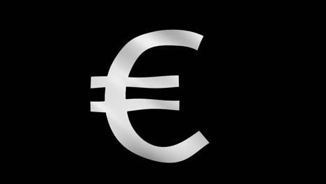 white waving euro sign on black and green chromakey field