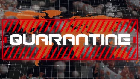 texto de cuarentena contra el mapa del mundo