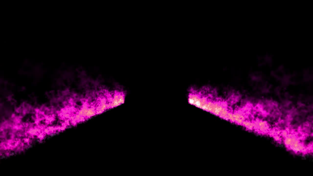 Grafica in movimento di particelle colorate a forma di linea retta di fiamma.