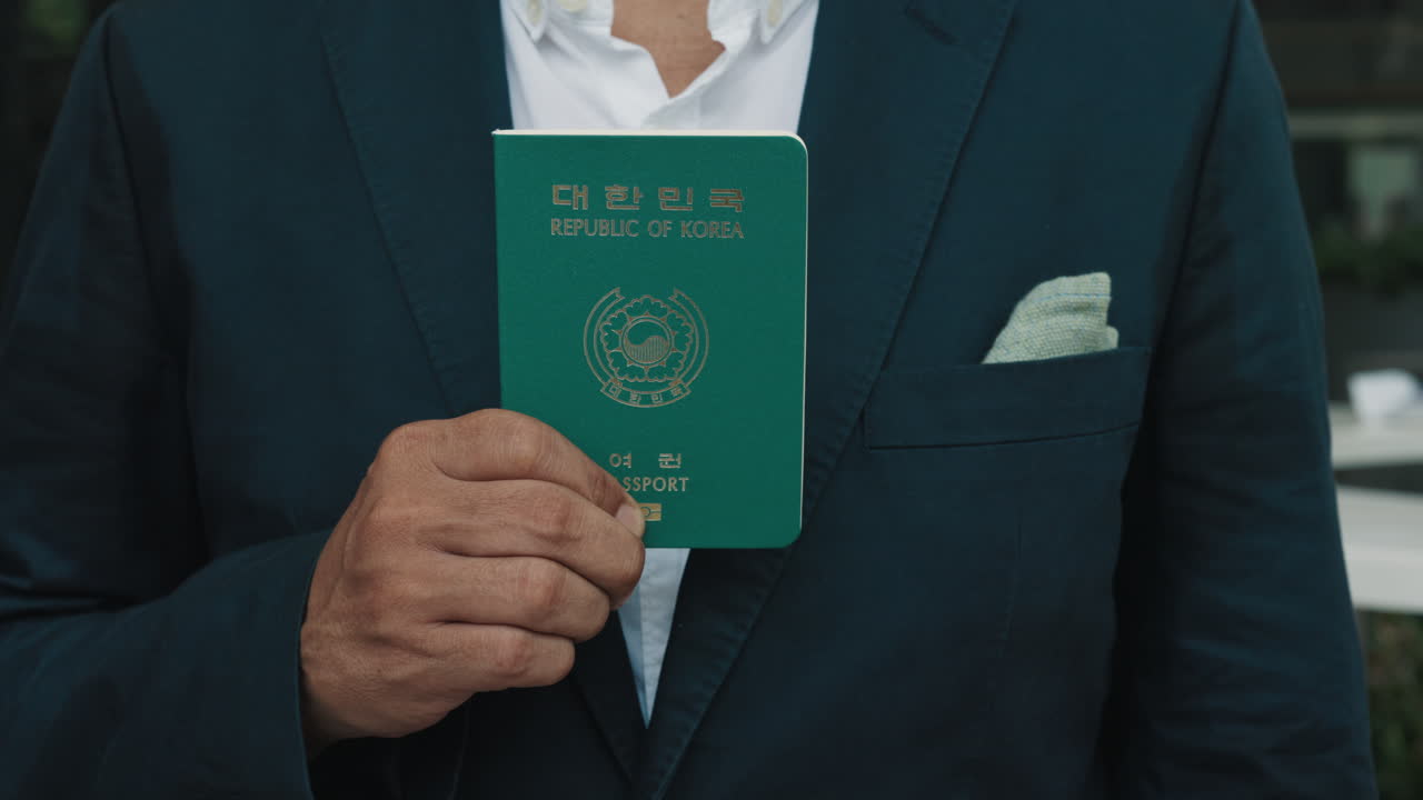 Person holding a Republic of Korea passport