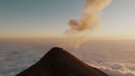 fuego volcano erupting in guatemala, central america - aerial