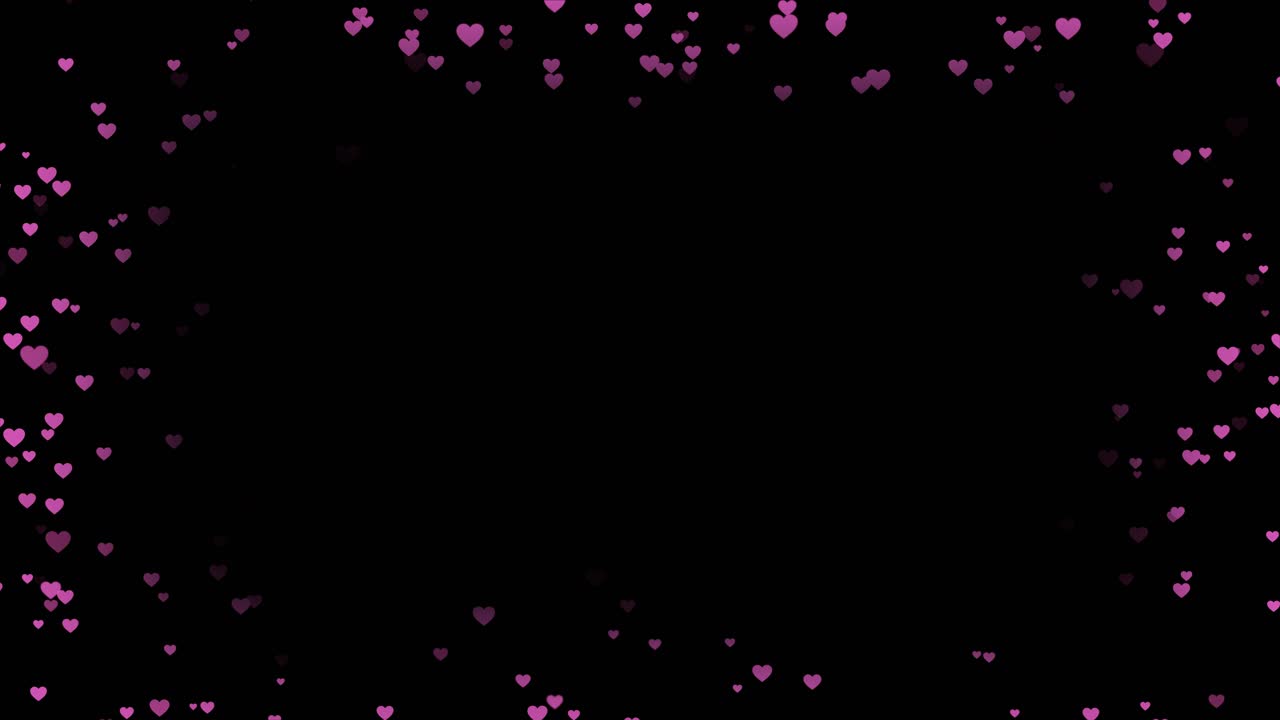 Amazing animation 4k beatig hearts frame on green screen background corner frame and border with