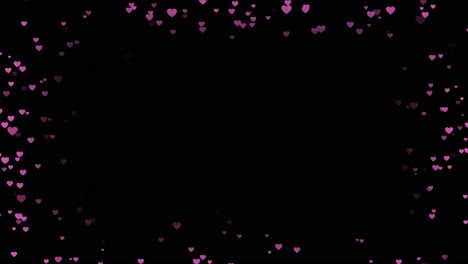 amazing animation 4k beatig hearts frame on green screen background corner frame and border with