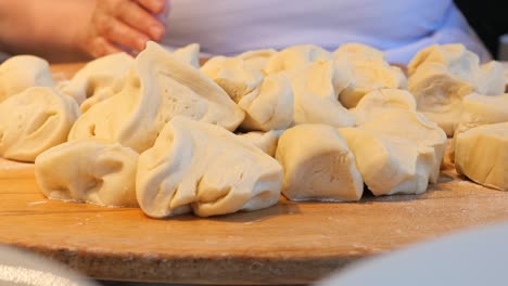 preparing dough for baking