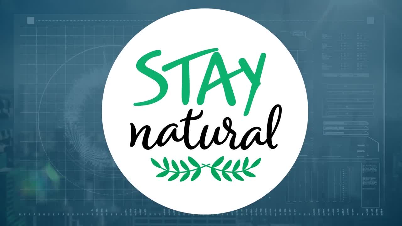 파란색 배경에 데이터 처리를 통해 자연 텍스트를 유지하는 애니메이션