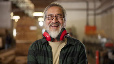 portrait of a smiling carpenter
