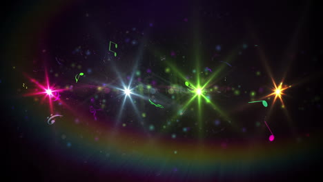 colourful abstract music design on black