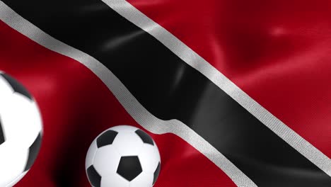 flag of trinidad and tobago with soccer balls