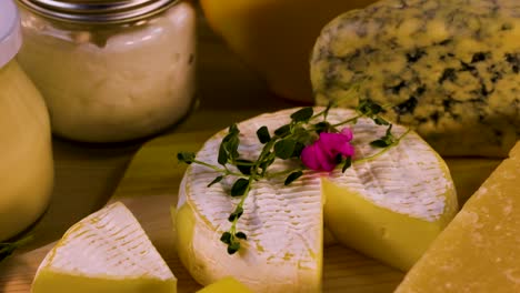 variety of cheeses and dairy products showcased