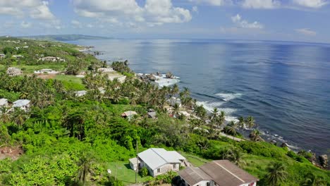 Tranquil-aerial-orbit-of-Bathsheba-and-east-Barbados-coastline