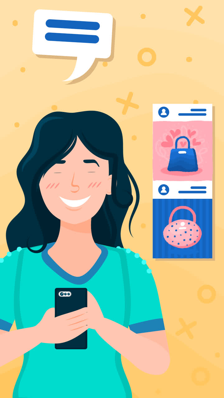 Motion Graphic of Sharing content on social media