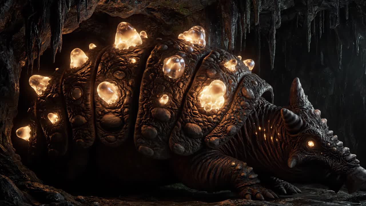 Crystal Armadillo in a Cave