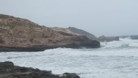 rough sea at porto dos frades, porto santo island