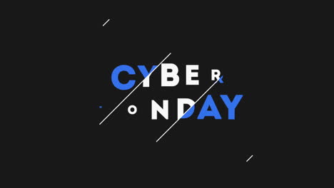 Cyber-Monday-Text-Mit-Linien-Auf-Schwarzem-Farbverlauf