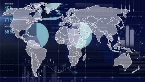 Animación-Del-Procesamiento-De-Datos-Financieros-Sobre-El-Mapa-Mundial