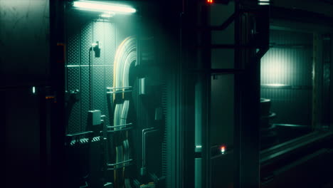 interior futurista de la base espacial