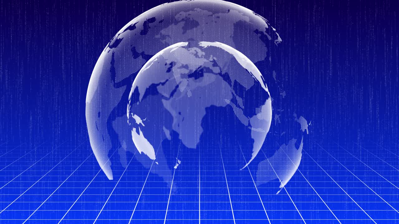 3d cyber digital globe world futuristic virtual reality animation planet earth global network