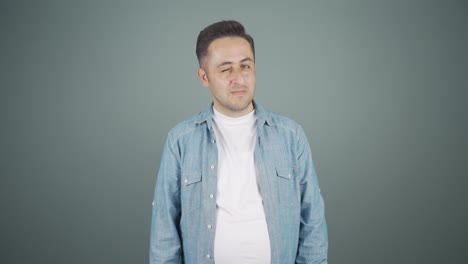man winking at camera.