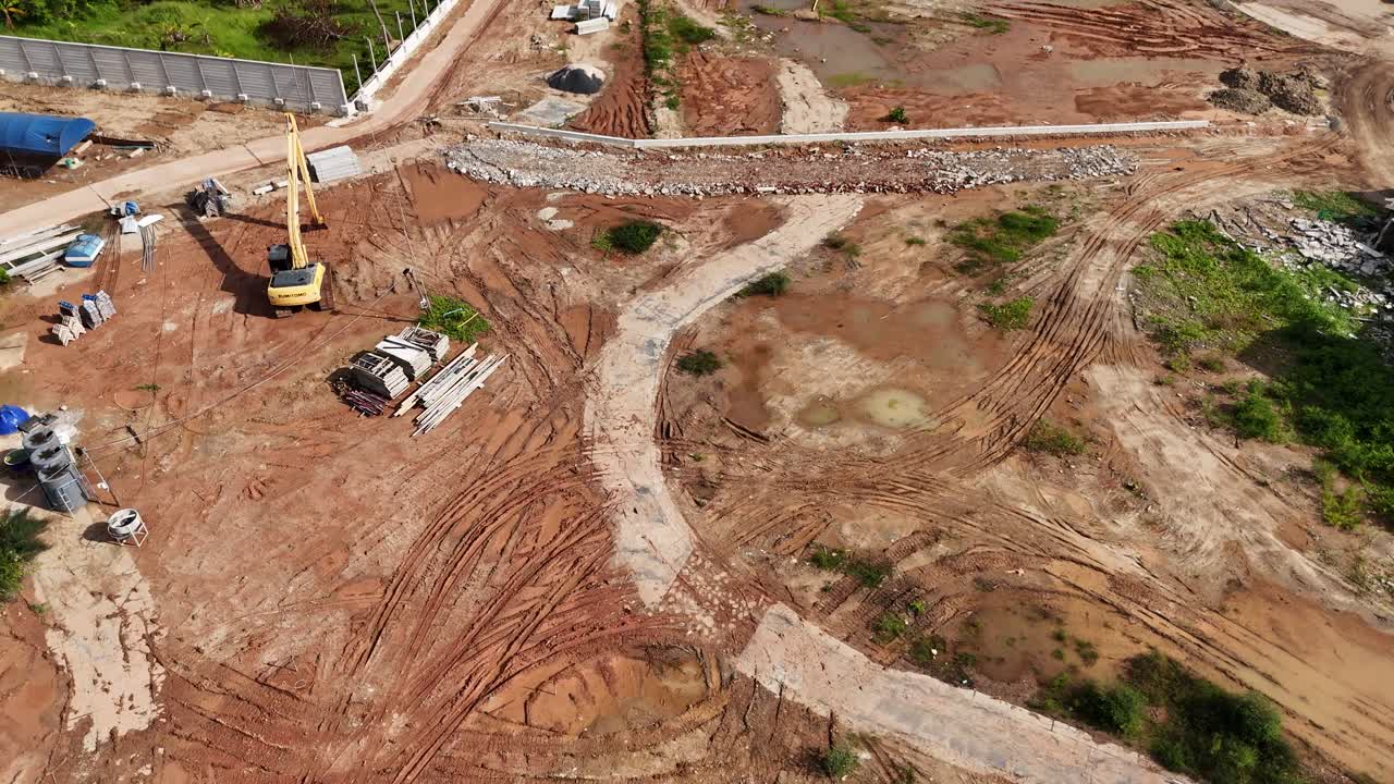 vista aérea del sitio de construcción
