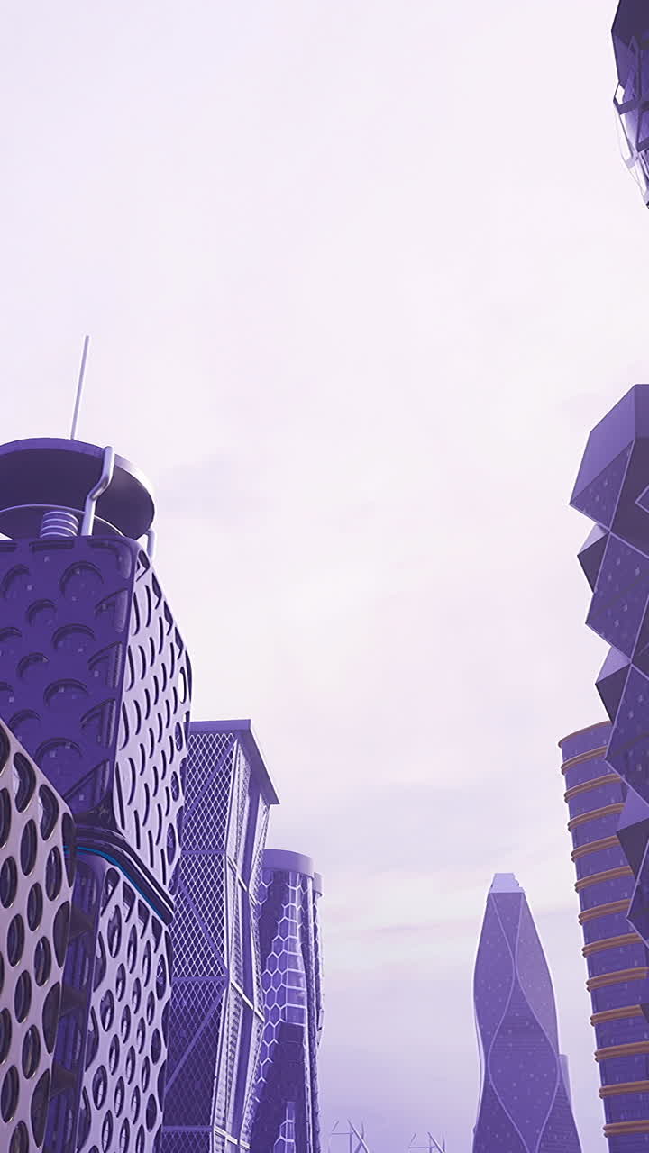 Futuristic cityscape showcasing innovative architecture and design elements