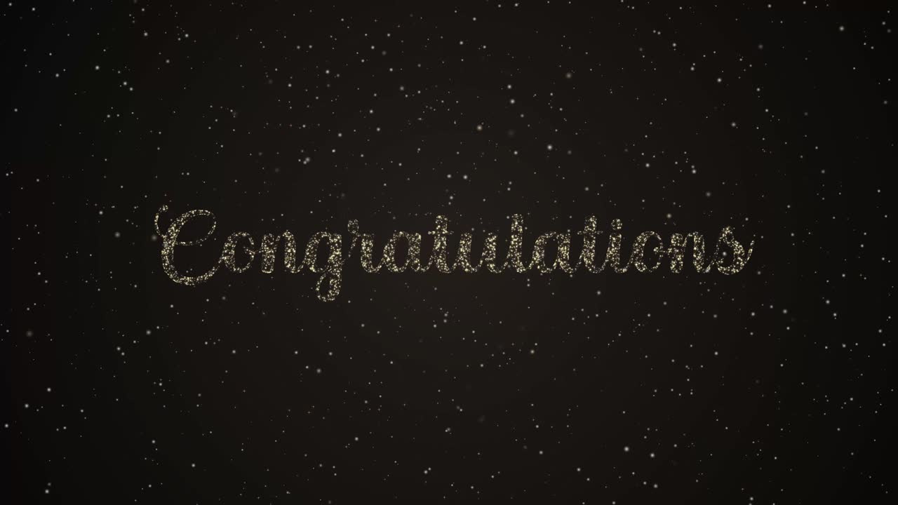 Fireworks form the word 'Congratulations'