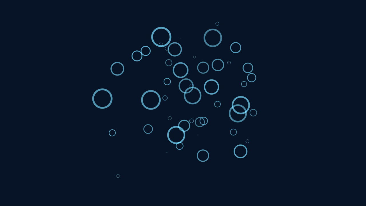 Floating blue dots on a dark background