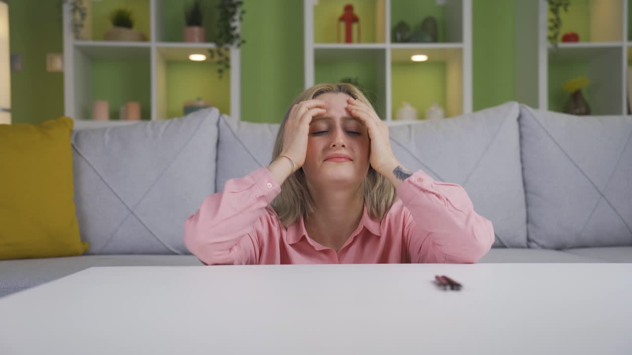 Depressed girl does not want to study.