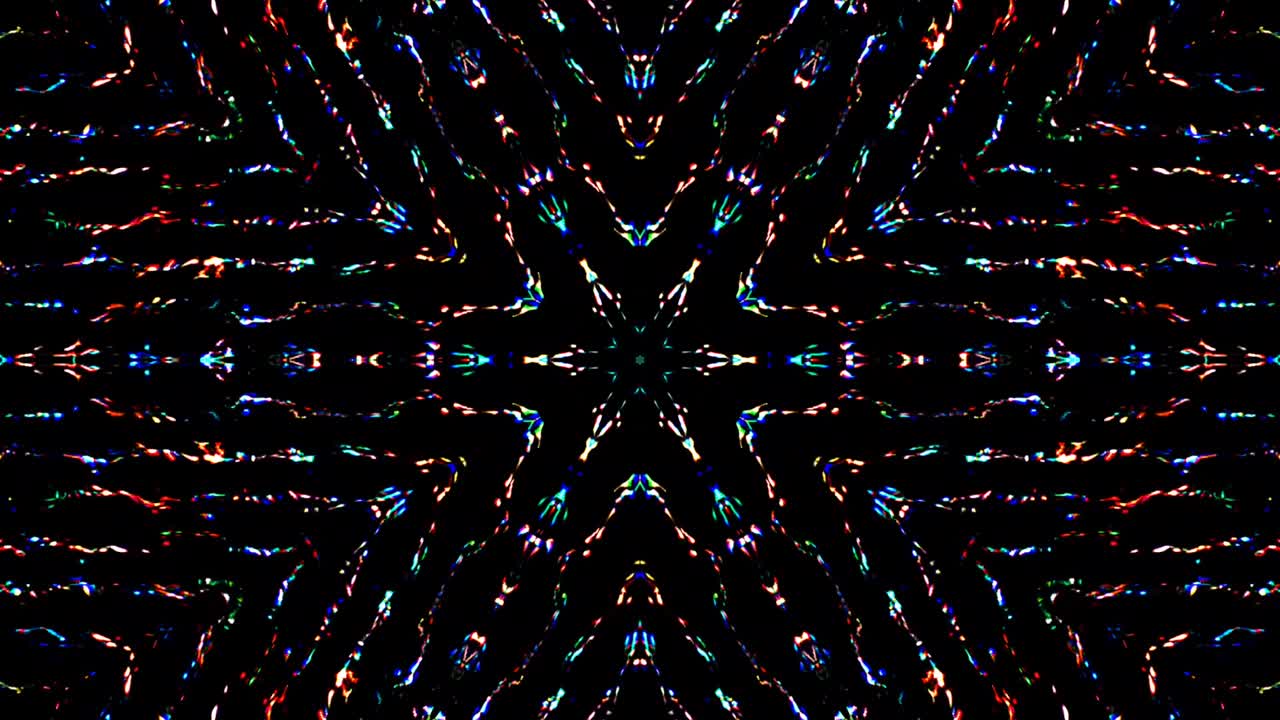 líneas abstractas luz colorida brillante forma redonda en el centro, fondo negro