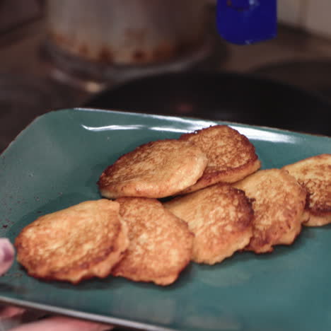 potato pancakes. vegetable pancakes. latkes in the frying pan sqare video
