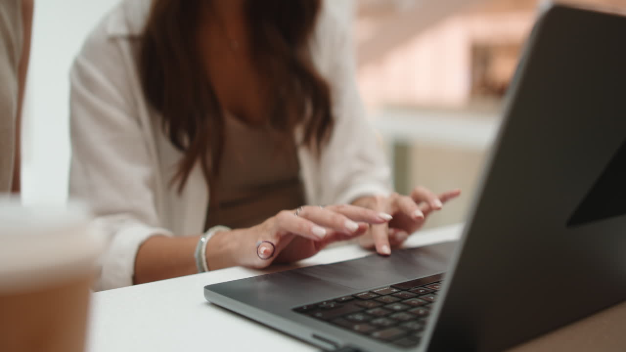 Woman working on laptop