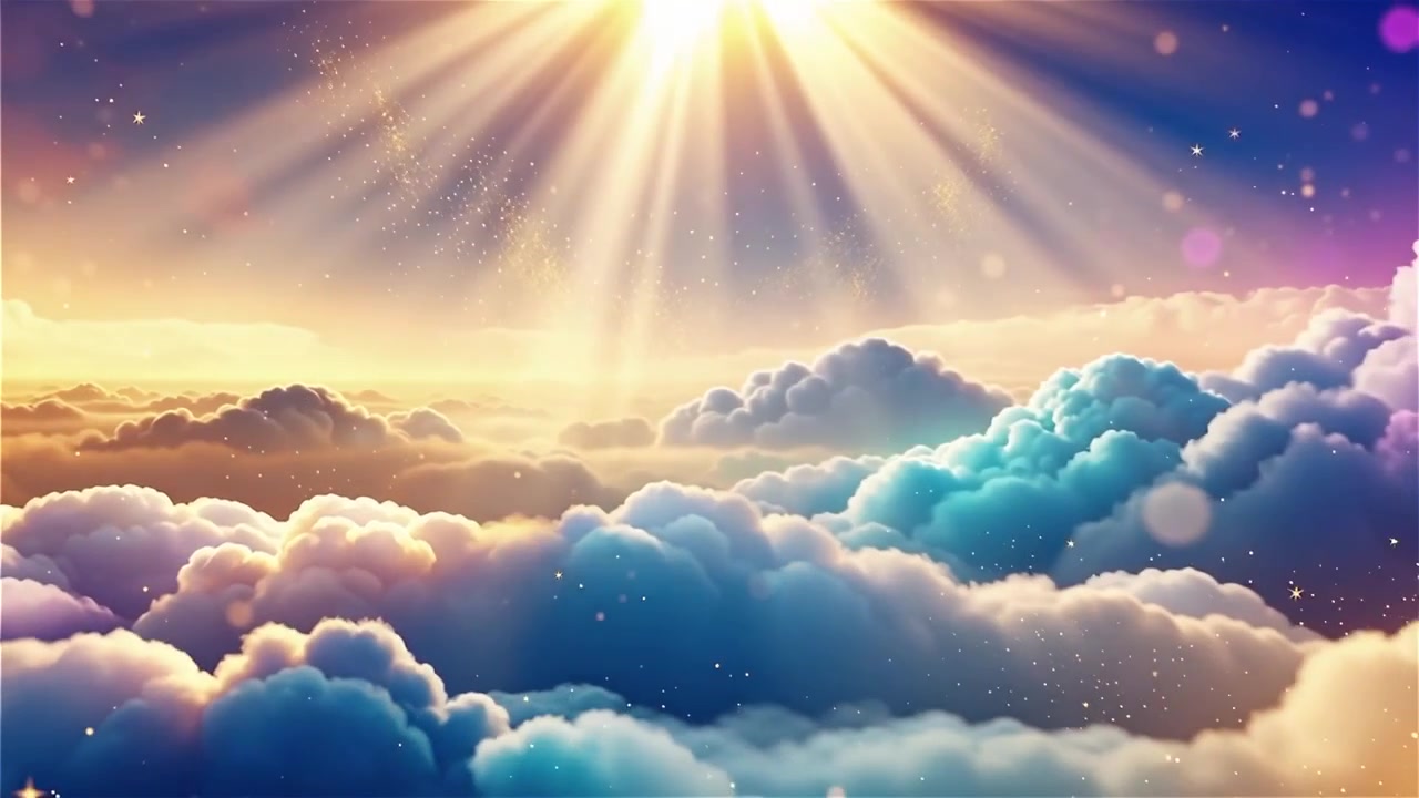 Fondo Cristiano de Adoración con Luz Celestial