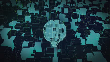 animation of digital brain spinning over binary coding