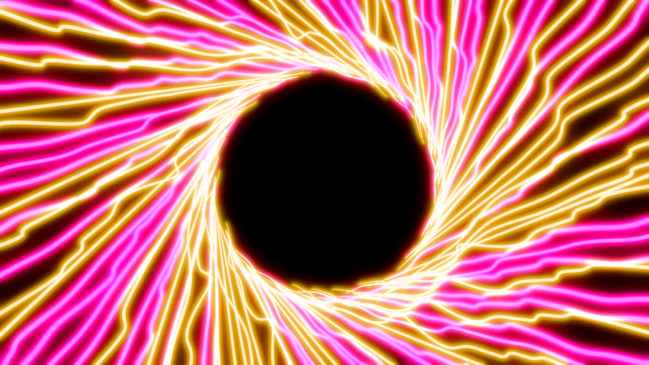 4K Linhas de néon brilhantes abstratas de luz ultravioleta