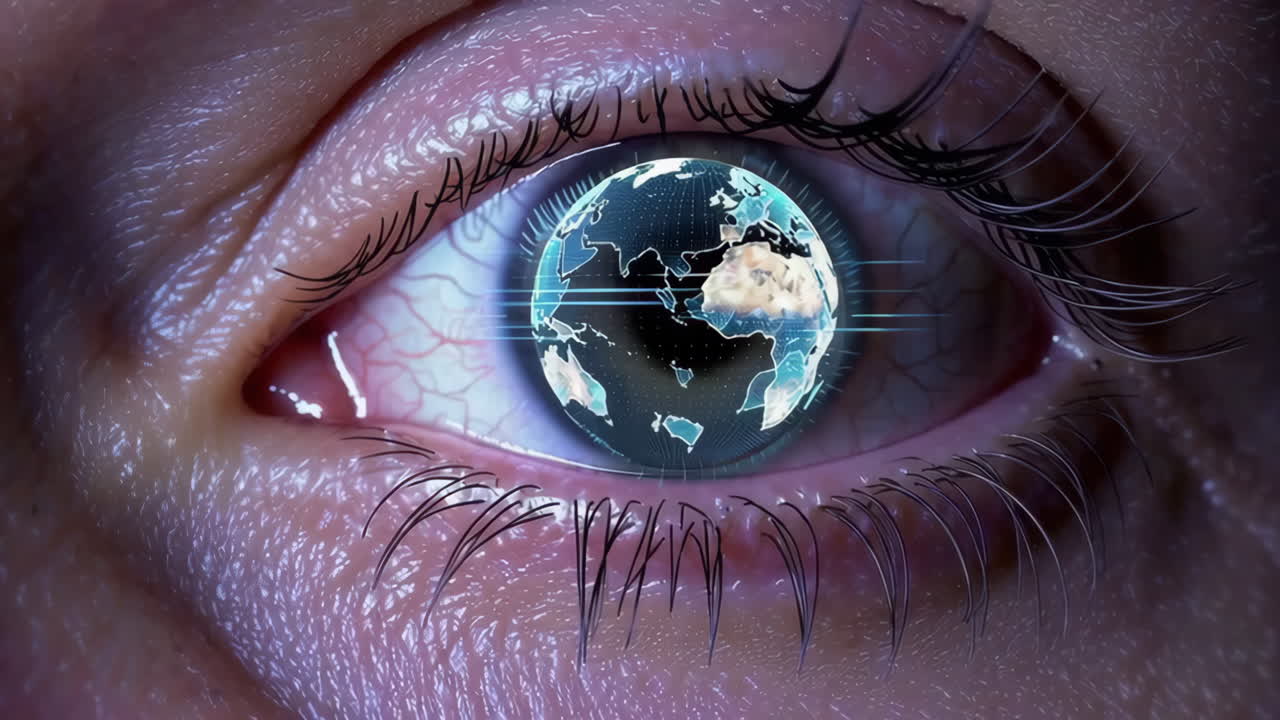 Abstract Fire and Energy Beams with Human Eye