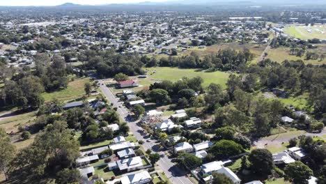 4k aerial shot of a regional township in australia