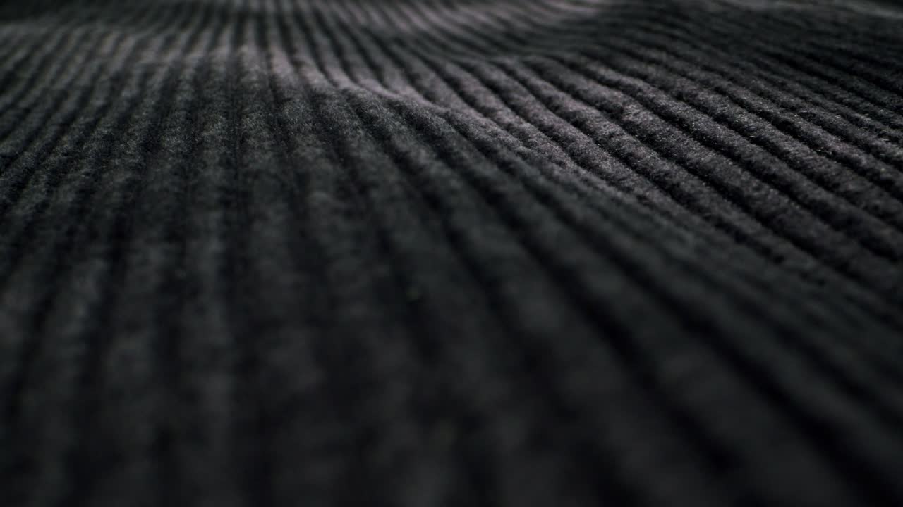 Close-up of Dark Ribbed Fabric Texture