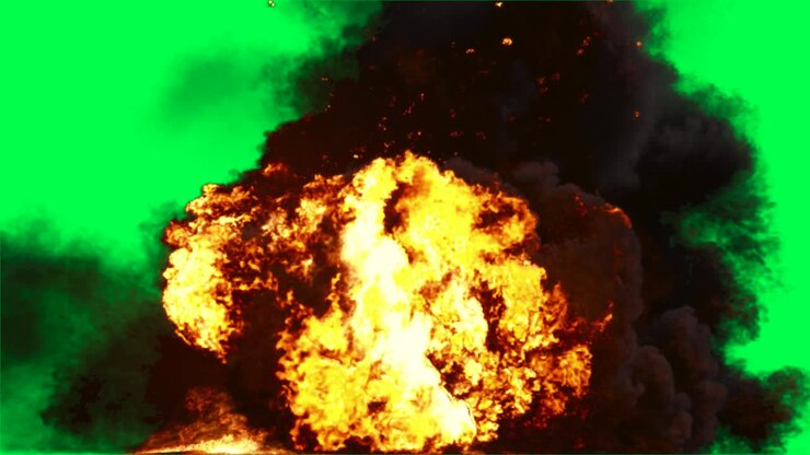 Explosion and Fire Green Screen Effect