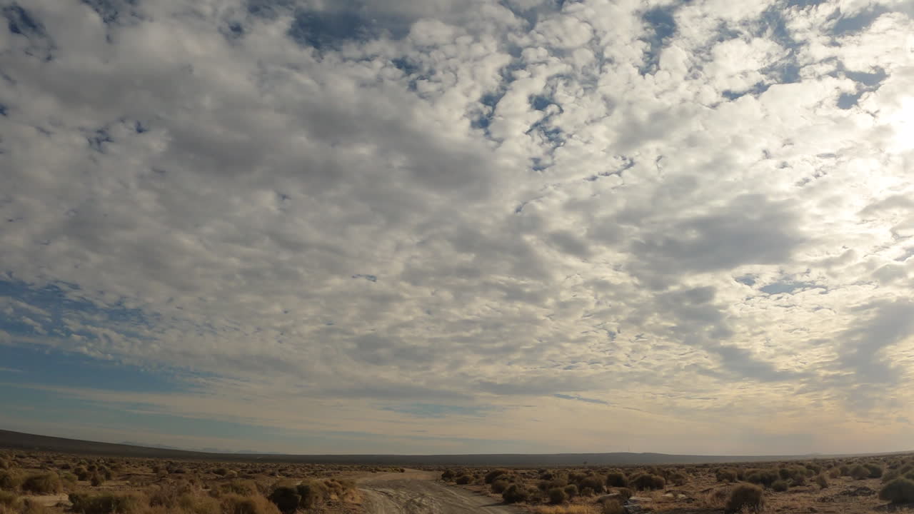 todoterreno en cuatro ruedas a lo largo de los senderos polvorientos del desierto de mojave - punto de vista del conductor