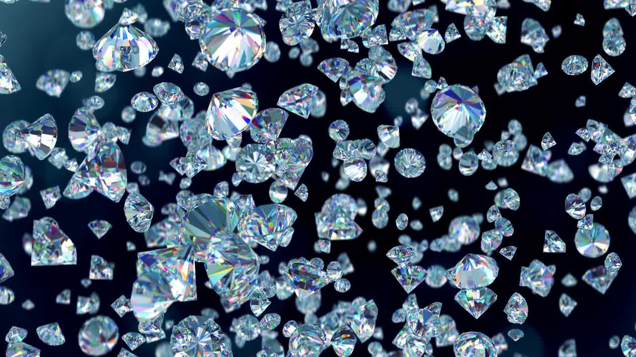 낙하하는 럭셔리 다이아몬드 느린 동작 4k에서 루프 가능한 배경