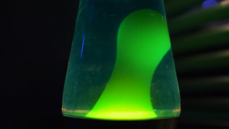 green lava lamp up close. real time