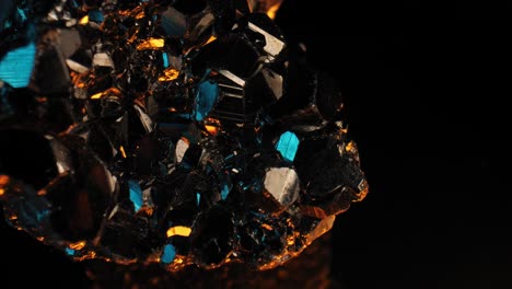 luminous golden pyrite crystal gleaming against a rich, dark background