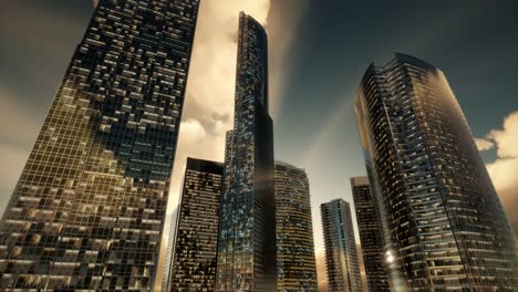 skyscrapers or modern buildings in the city