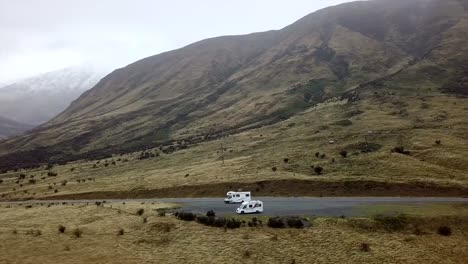 Campervans by the mountain