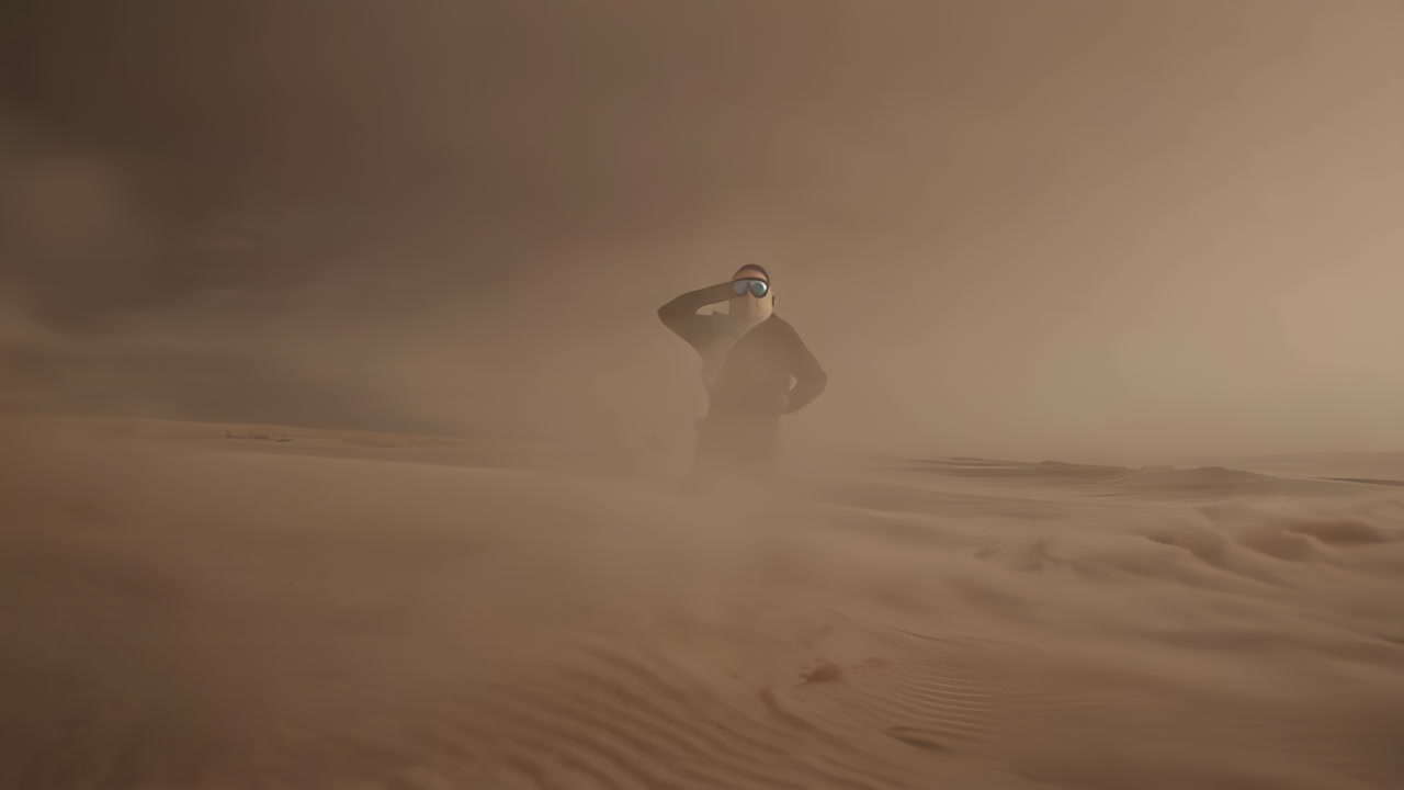 sandboarding in a sandstorm | freepik