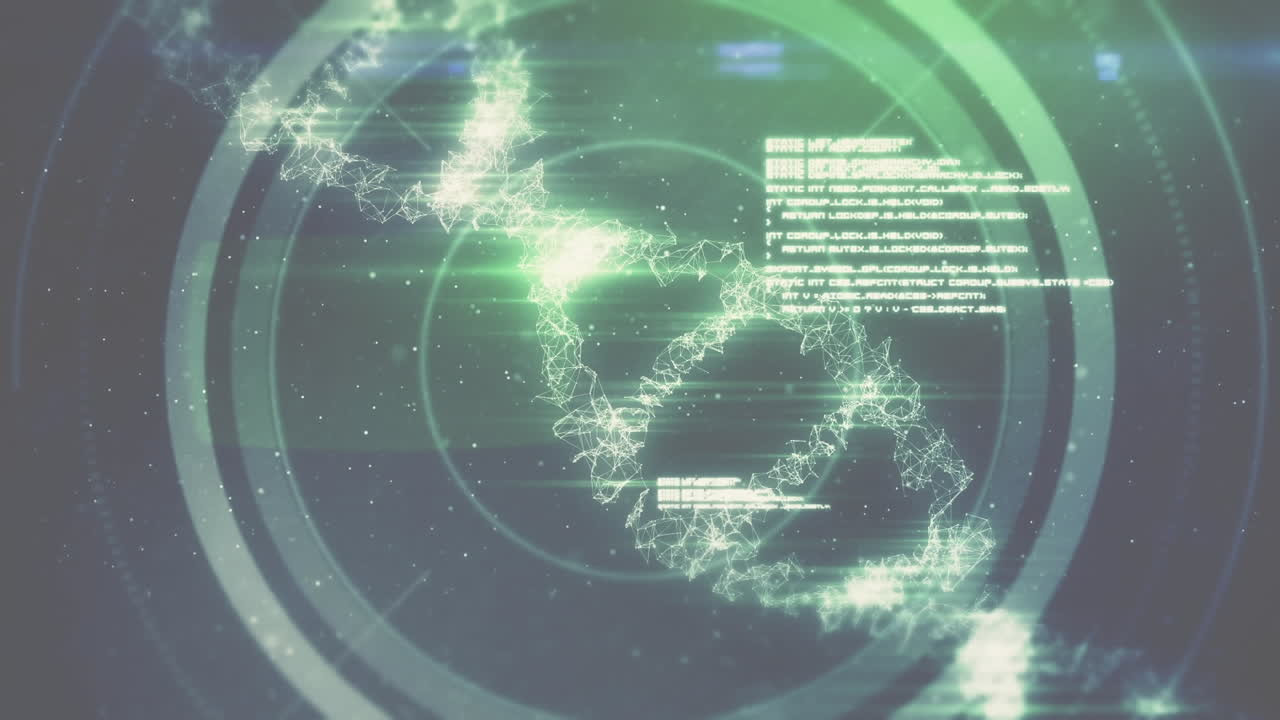 dna 가닥의 애니메이션과 과학적 데이터 처리