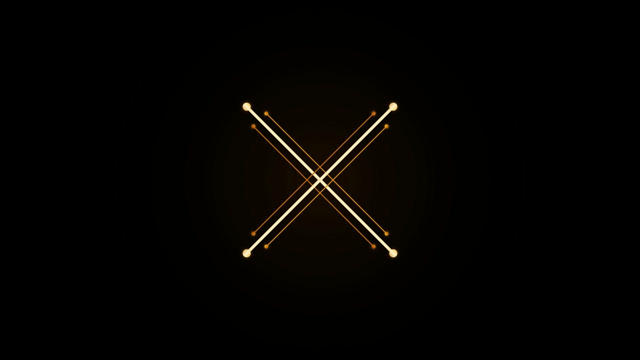 Abstract Glowing Lines Forming an X Shape on Black Background