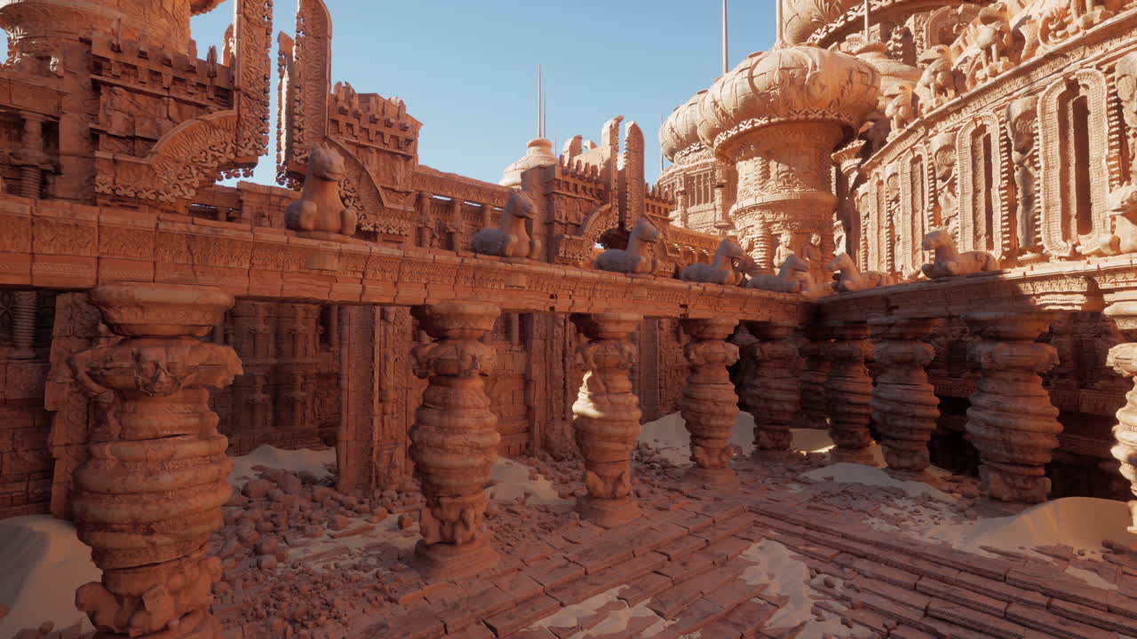 ruinas de una ciudad de fantasía en un desierto