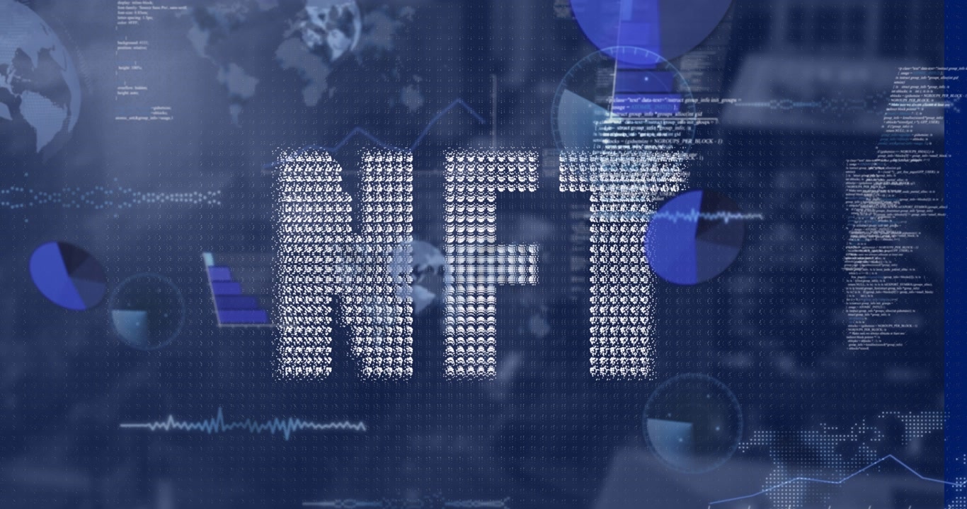 Animation of text with globe and network of connections