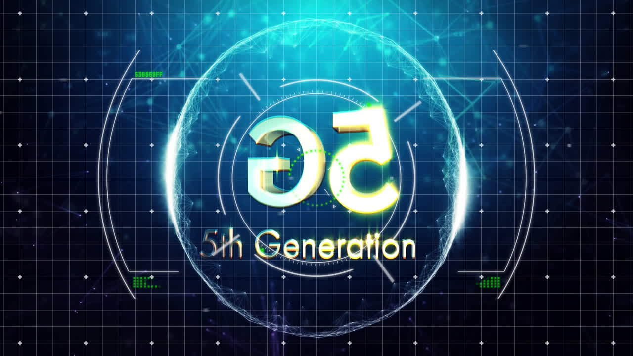 5g 텍스트를 스캔하는 범위의 애니메이션